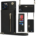 Custodia portafoglio TPU e PU con cerniera per iPhone 12 Pro Max