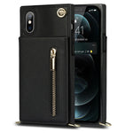 Custodia portafoglio TPU e PU con cerniera per iPhone XS Max