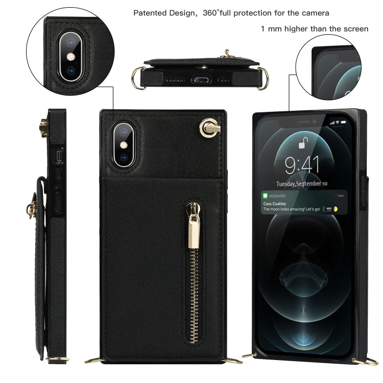 Custodia portafoglio TPU e PU con cerniera per iPhone XS Max
