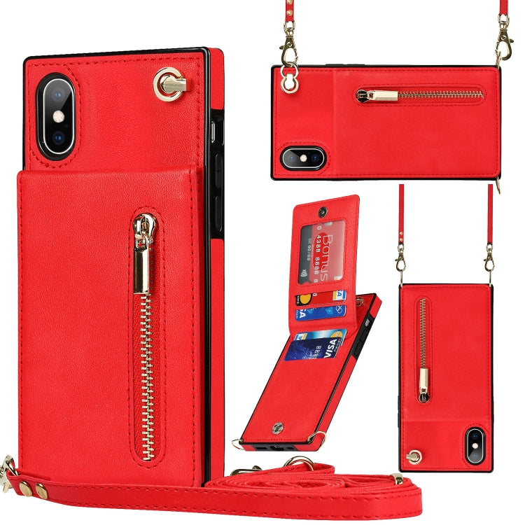 Custodia portafoglio TPU e PU con cerniera per iPhone XS Max
