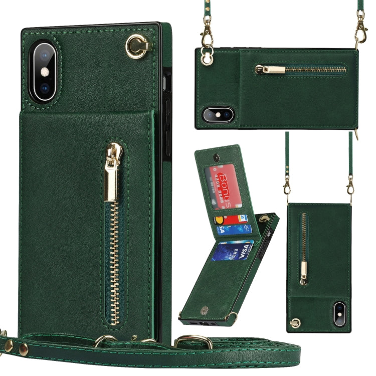 Custodia portafoglio TPU e PU con cerniera per iPhone XS Max