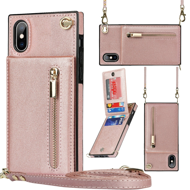 Custodia portafoglio TPU e PU con cerniera per iPhone XS Max