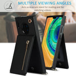 Custodia con cover posteriore quadrata in TPU + PU con cerniera a tracolla con supporto e slot per schede e portafoglio e cinturino, For Huawei Mate 30, For Huawei Mate 30 Pro, For Huawei P30, For Huawei P30 Lite