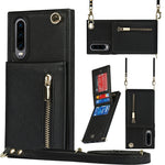 Custodia con cover posteriore quadrata in TPU + PU con cerniera a tracolla con supporto e slot per schede e portafoglio e cinturino, For Huawei Mate 30, For Huawei Mate 30 Pro, For Huawei P30, For Huawei P30 Lite