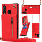 Custodia con cover posteriore quadrata in TPU + PU con cerniera a tracolla con supporto e slot per schede e portafoglio e cinturino, For Huawei Mate 30, For Huawei Mate 30 Pro, For Huawei P30, For Huawei P30 Lite