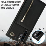 Custodia con cover posteriore quadrata in TPU + PU con cerniera a tracolla con supporto e slot per schede e portafoglio e cinturino, For Huawei P30 Pro, For Huawei P40, For Huawei P40 Pro
