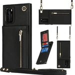 Custodia con cover posteriore quadrata in TPU + PU con cerniera a tracolla con supporto e slot per schede e portafoglio e cinturino, For Huawei P30 Pro, For Huawei P40, For Huawei P40 Pro