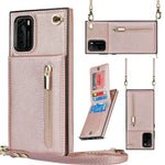 Custodia con cover posteriore quadrata in TPU + PU con cerniera a tracolla con supporto e slot per schede e portafoglio e cinturino, For Huawei P30 Pro, For Huawei P40, For Huawei P40 Pro