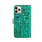 Custodia portafoglio in pelle effetto coccodrillo per iPhone 13