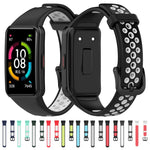 Per Huawei Band 6 / Honor Band 6 Cinturino di ricambio universale in silicone traspirante bicolore