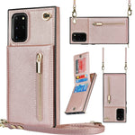 Custodia con cover posteriore quadrata in TPU + PU con cerniera a tracolla con supporto e slot per schede e portafoglio e cinturino, For Samsung Galaxy S21 5G, For Samsung Galaxy S21+ 5G, For Samsung Galaxy S21 Ultra 5G, For Samsung Galaxy S20
