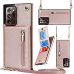 Custodia con cover posteriore quadrata in TPU + PU con cerniera a tracolla con supporto e slot per schede e portafoglio e cinturino, For Samsung Galaxy S20+, For Samsung Galaxy S20 Ultra, For Samsung Galaxy S20 FE 5G, For Samsung Galaxy Note20 Ultra