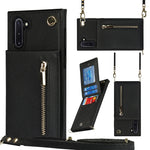 Custodia con cover posteriore quadrata in TPU + PU con cerniera a tracolla con supporto e slot per schede e portafoglio e cinturino, For Samsung Galaxy Note10, For Samsung Galaxy Note10+, For Samsung Galaxy S10, For Samsung Galaxy S10 Plus