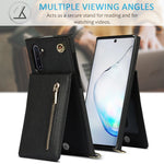 Custodia con cover posteriore quadrata in TPU + PU con cerniera a tracolla con supporto e slot per schede e portafoglio e cinturino, For Samsung Galaxy Note10, For Samsung Galaxy Note10+, For Samsung Galaxy S10, For Samsung Galaxy S10 Plus