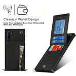 Custodia con cover posteriore quadrata in TPU + PU con cerniera a tracolla con supporto e slot per schede e portafoglio e cinturino, For Samsung Galaxy Note10, For Samsung Galaxy Note10+, For Samsung Galaxy S10, For Samsung Galaxy S10 Plus