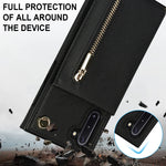 Custodia con cover posteriore quadrata in TPU + PU con cerniera a tracolla con supporto e slot per schede e portafoglio e cinturino, For Samsung Galaxy Note10, For Samsung Galaxy Note10+, For Samsung Galaxy S10, For Samsung Galaxy S10 Plus