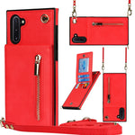 Custodia con cover posteriore quadrata in TPU + PU con cerniera a tracolla con supporto e slot per schede e portafoglio e cinturino, For Samsung Galaxy Note10, For Samsung Galaxy Note10+, For Samsung Galaxy S10, For Samsung Galaxy S10 Plus