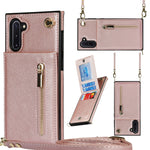 Custodia con cover posteriore quadrata in TPU + PU con cerniera a tracolla con supporto e slot per schede e portafoglio e cinturino, For Samsung Galaxy Note10, For Samsung Galaxy Note10+, For Samsung Galaxy S10, For Samsung Galaxy S10 Plus