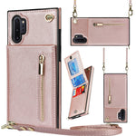Custodia con cover posteriore quadrata in TPU + PU con cerniera a tracolla con supporto e slot per schede e portafoglio e cinturino, For Samsung Galaxy Note10, For Samsung Galaxy Note10+, For Samsung Galaxy S10, For Samsung Galaxy S10 Plus
