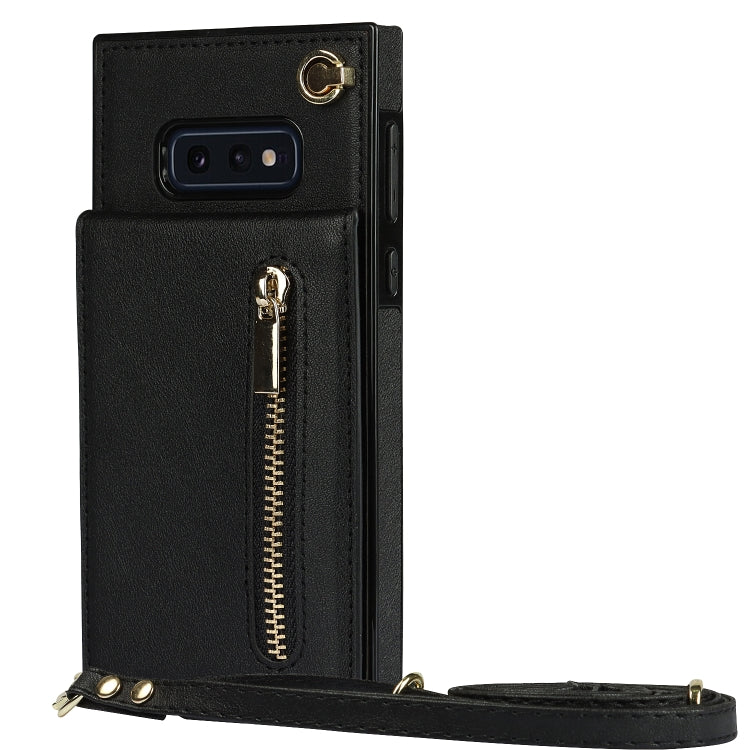 Custodia con cover posteriore quadrata in TPU + PU con cerniera a tracolla con supporto e slot per schede e portafoglio e cinturino, For Samsung Galaxy S10e, For Samsung Galaxy S9, For Samsung Galaxy S9 Plus, For Samsung Galaxy Note9
