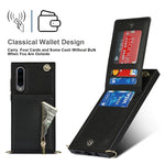 Custodia con cover posteriore quadrata in TPU + PU con cerniera a tracolla con supporto e slot per schede e portafoglio e cinturino, For Samsung Galaxy A90 5G
