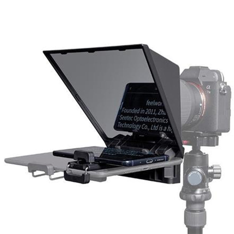 FEELWORLD TP2 Teleprompter portatile con anello adattatore per obiettivo telecomando Bluetooth per telefoni cellulari/tablet/fotocamere reflex inferiori a 8 pollici, TP2