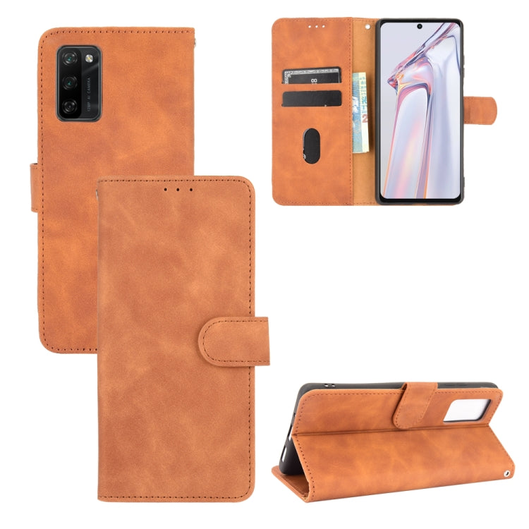 Tinta unita Skin Feel Fibbia magnetica Flip orizzontale Custodia in pelle PU con struttura in vitello con supporto e slot per schede e portafoglio, For Blackview A100, For Ulefone Armor 11T 5G