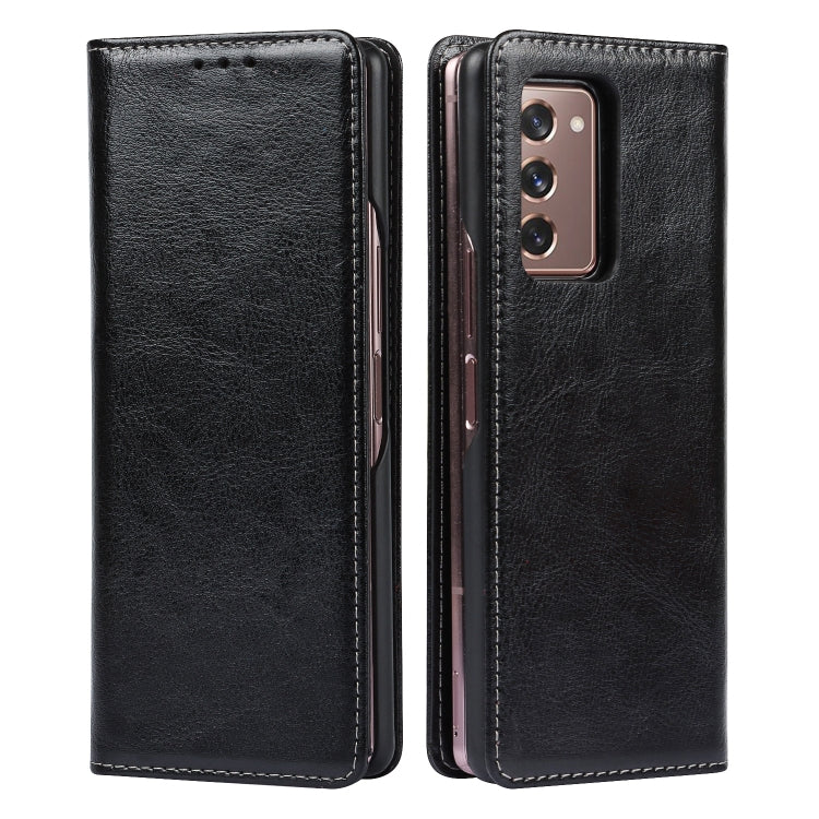 Custodia in pelle 2 in 1 Crazy Horse Texture Split orizzontale con supporto e slot per schede, For Samsung Galaxy Z Fold2 5G
