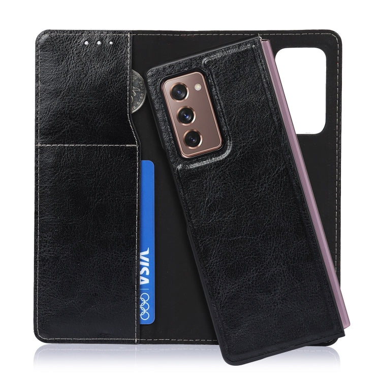 Custodia in pelle 2 in 1 Crazy Horse Texture Split orizzontale con supporto e slot per schede, For Samsung Galaxy Z Fold2 5G
