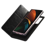 Custodia in pelle 2 in 1 Crazy Horse Texture Split orizzontale con supporto e slot per schede, For Samsung Galaxy Z Fold2 5G