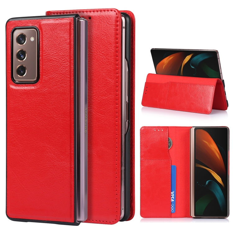 Custodia in pelle 2 in 1 Crazy Horse Texture Split orizzontale con supporto e slot per schede, For Samsung Galaxy Z Fold2 5G