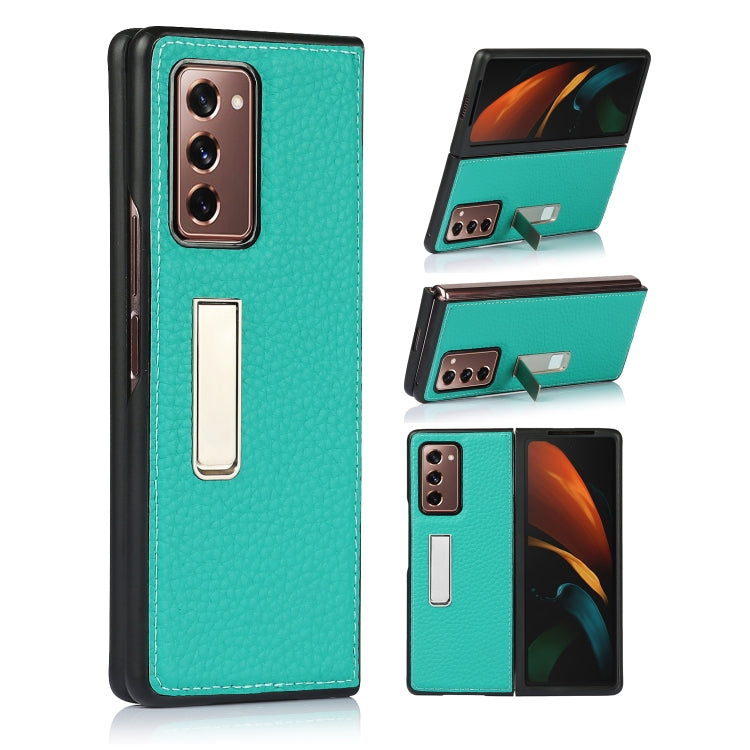 Custodia protettiva in pelle Lychee Texture con supporto, For Samsung Galaxy Z Fold2 5G