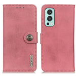 KHAZNEH Custodia in pelle a conchiglia orizzontale con struttura in pelle bovina con supporto, slot per carte e portafoglio, For OnePlus Nord 2 5G
