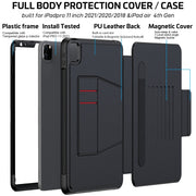 Custodia in pelle magnetica orizzontale Smart B con staffa a 7 velocità e slot per schede e slot per penna e funzione Sleep / Wake-up, For iPad Pro 11 2022 / 2021