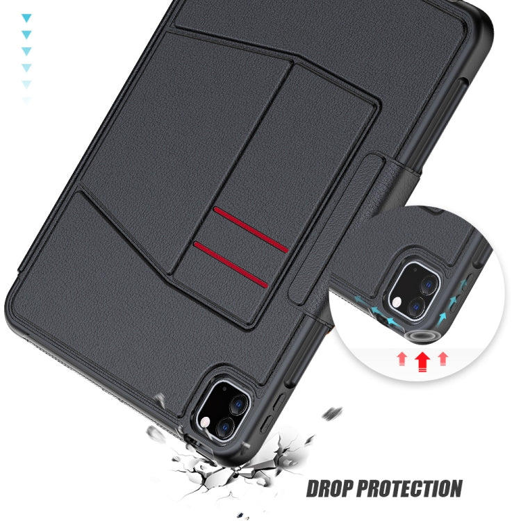 Custodia in pelle magnetica orizzontale Smart B con staffa a 7 velocità e slot per schede e slot per penna e funzione Sleep / Wake-up, For iPad Pro 11 2022 / 2021