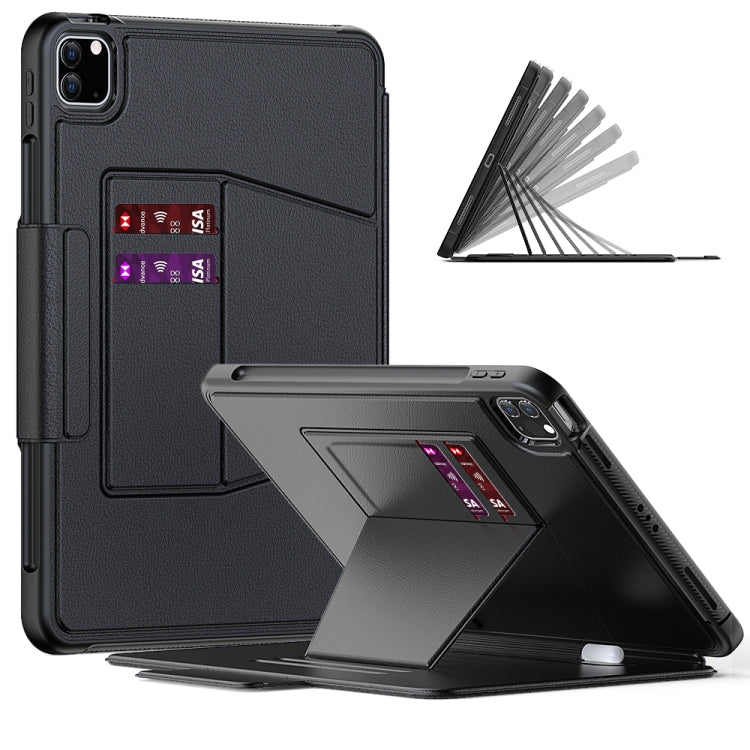 Custodia in pelle magnetica orizzontale Smart B con staffa a 7 velocità e slot per schede e slot per penna e funzione Sleep / Wake-up, For iPad Pro 11 2022 / 2021