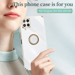 Custodia TPU antiurto con bordo oro per Samsung Galaxy A22