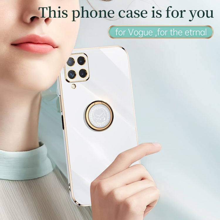 Custodia TPU antiurto con bordo oro per Samsung Galaxy A22