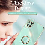 Custodia TPU antiurto con bordo oro per Samsung Galaxy A22