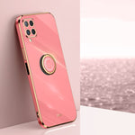 Custodia TPU antiurto con bordo oro per Samsung Galaxy A22