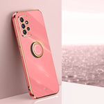 Custodia TPU antiurto con bordo oro per Samsung Galaxy A22