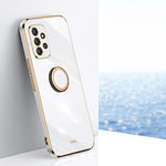 Custodia TPU antiurto con bordo oro per Samsung Galaxy A22