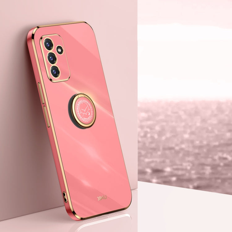 Custodia TPU antiurto con bordo oro per Samsung Galaxy A22