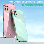 Custodia TPU antiurto con bordo oro per Samsung Galaxy A22