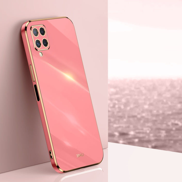 Custodia TPU antiurto con bordo oro per Samsung Galaxy A22