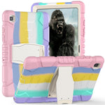 Cornice dello schermo di protezione a 3 strati + PC + Custodia combinata antiurto in silicone con supporto, For Samsung Galaxy Tab A7 T500, For Samsung Galaxy Tab A8.4 2020 T307, For Samsung Galaxy Tab A8.0 2019 T290