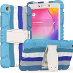 Cornice dello schermo di protezione a 3 strati + PC + Custodia combinata antiurto in silicone con supporto, For Samsung Galaxy Tab A7 T500, For Samsung Galaxy Tab A8.4 2020 T307, For Samsung Galaxy Tab A8.0 2019 T290