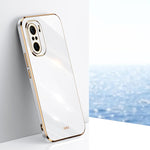 Custodia TPU antiurto con bordo oro per Xiaomi Redmi K30 Pro