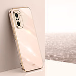 Custodia TPU antiurto con bordo oro per Xiaomi Redmi K30 Pro