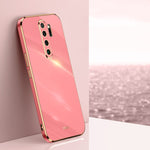 Custodia TPU antiurto con bordo oro per Xiaomi Redmi Note 8 Pro